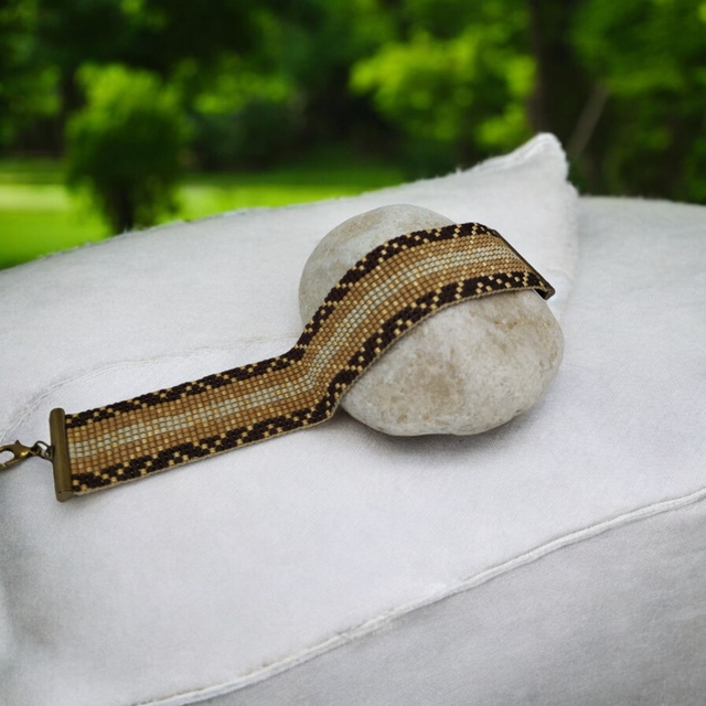 Bracelet tons marron et beige