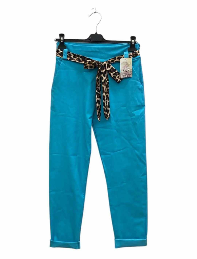 Pantalon stretch turquoise 