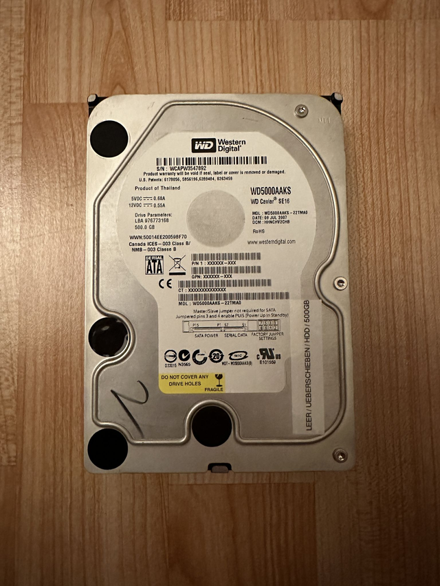2nd Hand Desktop HDD, 3,5&quot; (500GB)
