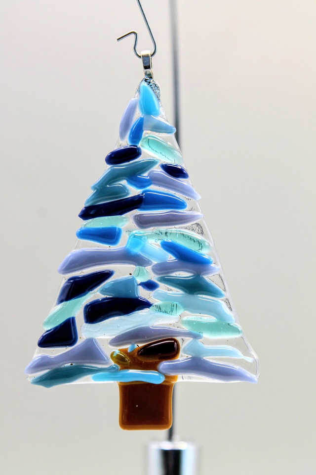 Christmas Tree Tree Decoration - Blue Fused Shards