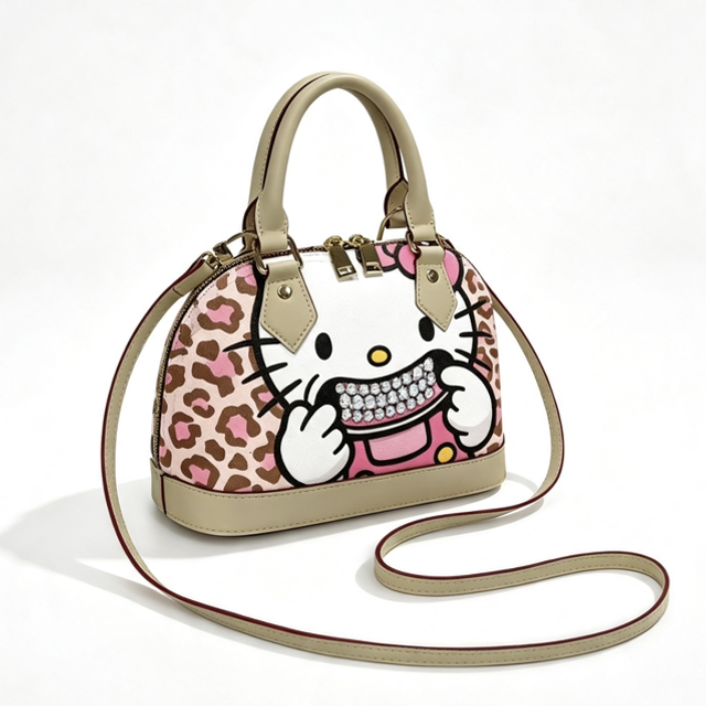 Iced Out HK Pink Leopard Print Shell Bag