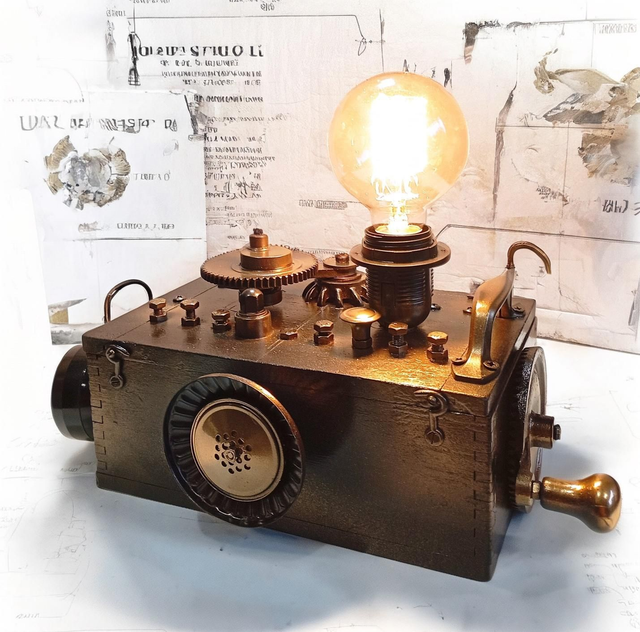 Classique Wonder, Lampe Steampunk façon Téléphone de Campagne, esprit vintage - Artisanat Français