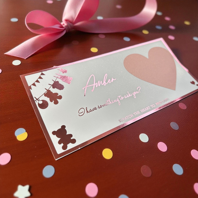 Custom scratch reveal godparent proposal