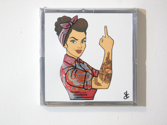 Tableau pin up 20x20 cm 