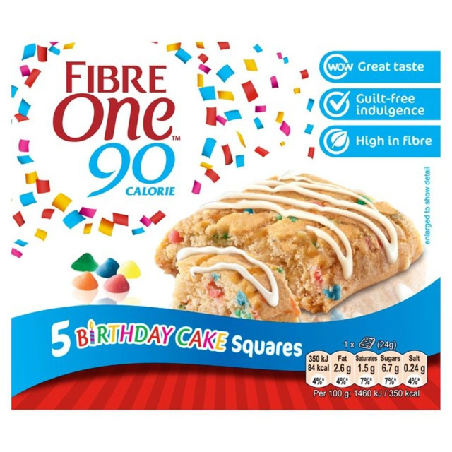 Fibre One Birthday Cake Squares 24g