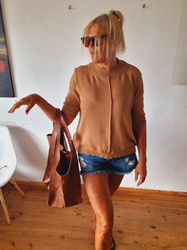 Merino sweater in camel color