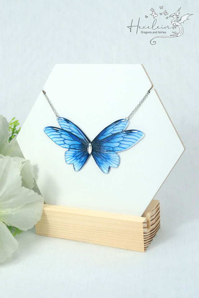 Nightfall Waves Small Fairy Wings Necklace
