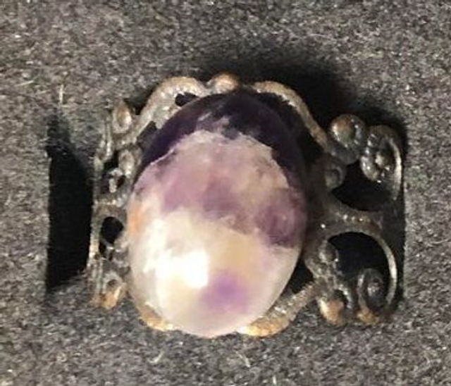 améthyste (bague baroque bronzée )