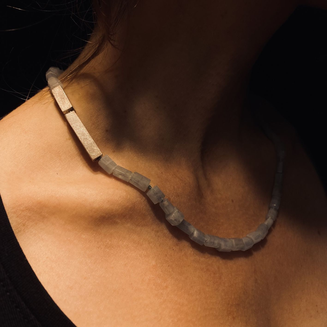 J599 COLLIER LABIRITO ACQUAMARINA