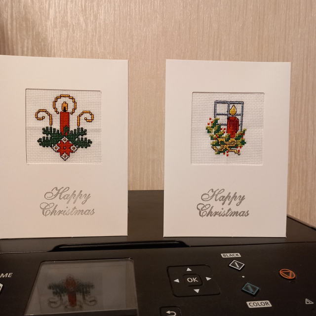 Window Candle Cross Stitch Card