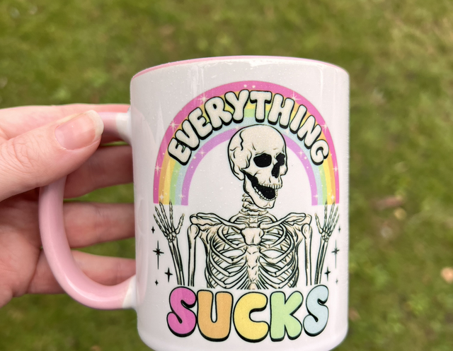 Everything sucks 🌈 💀 (pink handle/inner)
