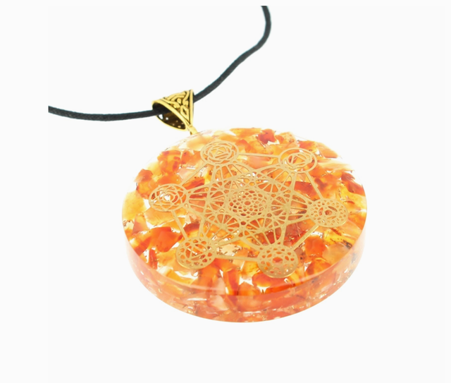 Orgonite en pendentif " Métatron " Cornaline