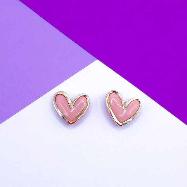 Blush Pearl Heart Studs