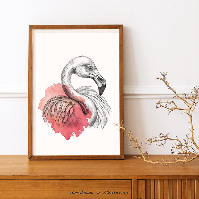 Affiche Flamant rose