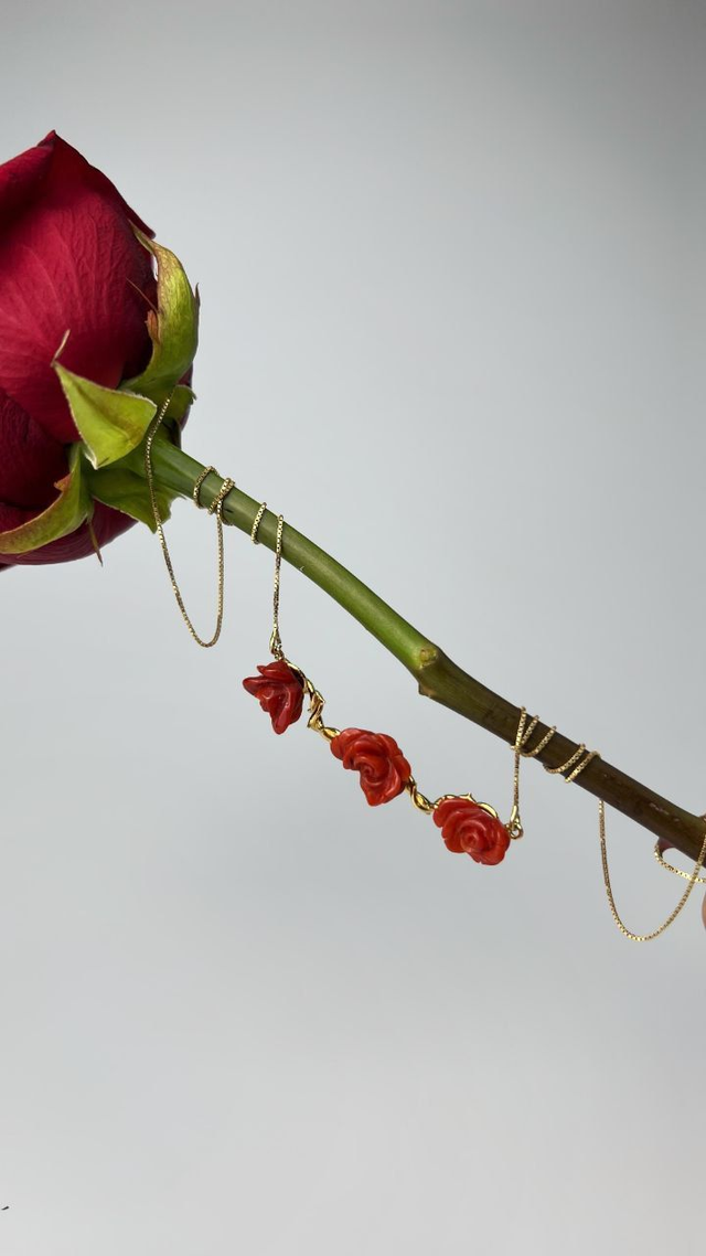 Collana Rosa Corallo Spinata