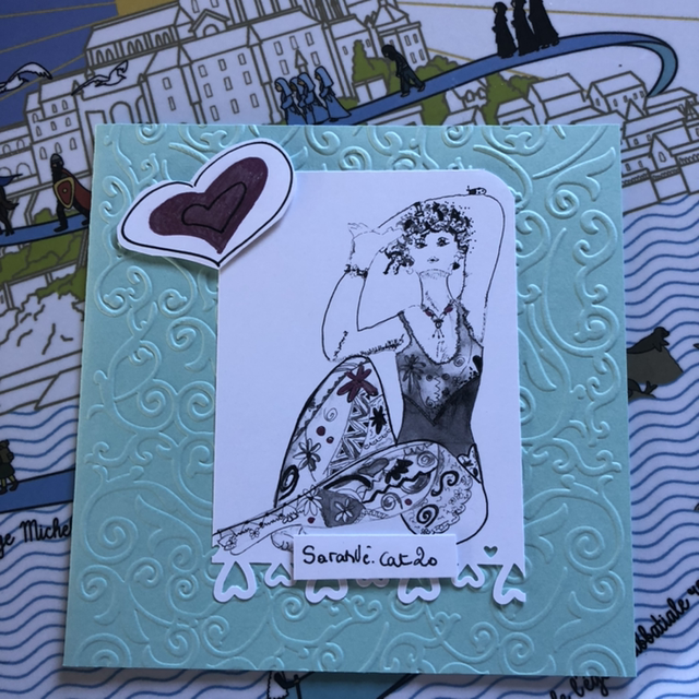 Carte - collection coeur rose - 13,5 x 13,5 cm