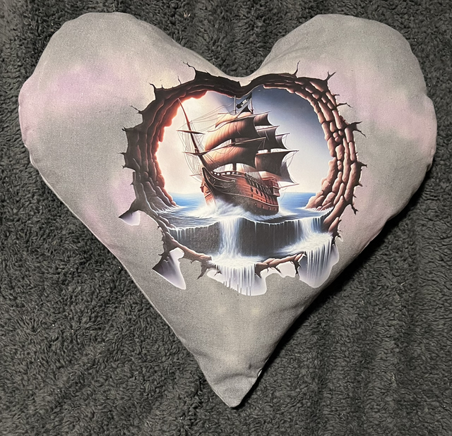 Hand Tie dye cushion pirate ship