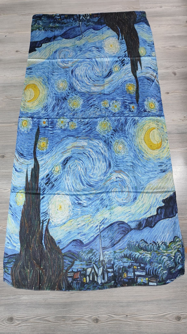 Stola Notte stellata di Vincent Van Gogh in seta