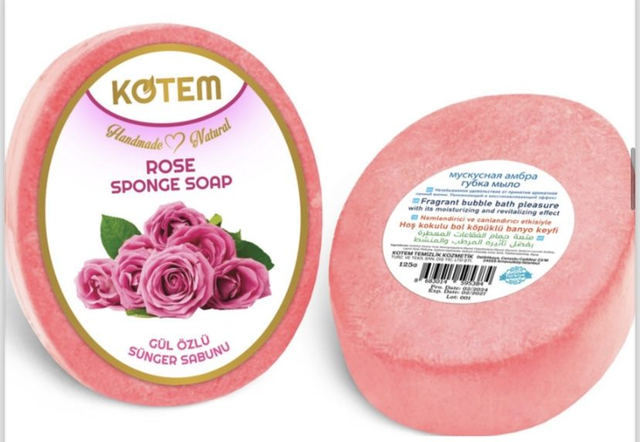 Rose soap sponge