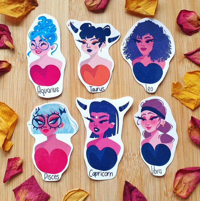 Feminine Zodiac Single Stickers