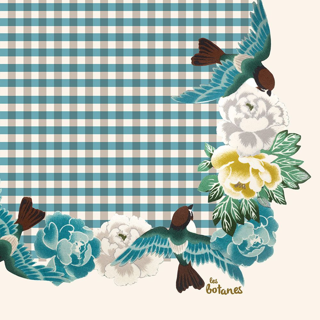 Torchon - Coton et Lin - Vichy Turquoise