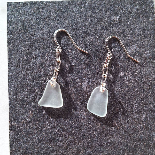 Bocca Blanc - boucles d'oreilles de plage en argent (courtes)