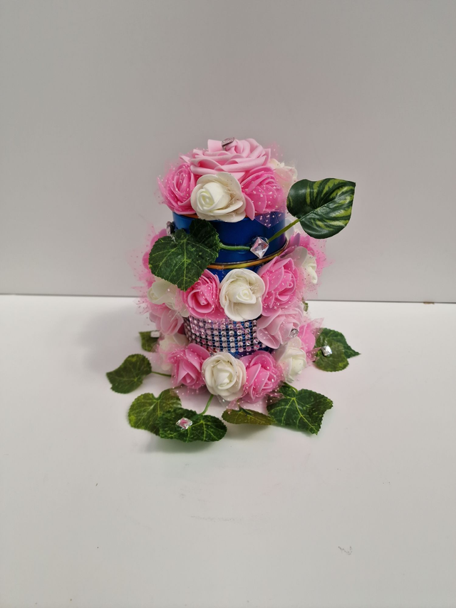 Boite A Bijoux Boite Décorative Avec Fleurs Roses Et Blanches