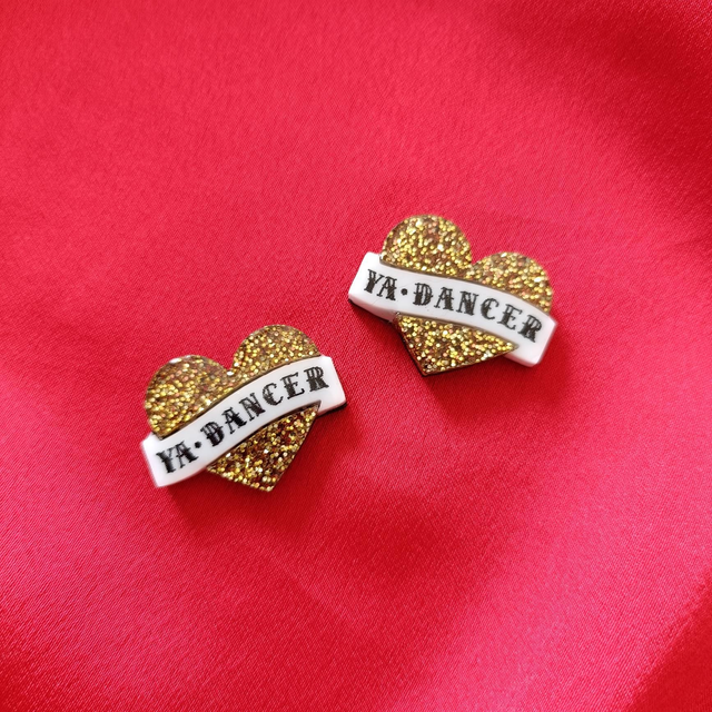 Ya Dancer acrylic glitter earrings 