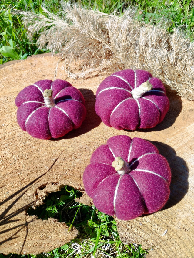 Citrouilles en tissus - bordeaux