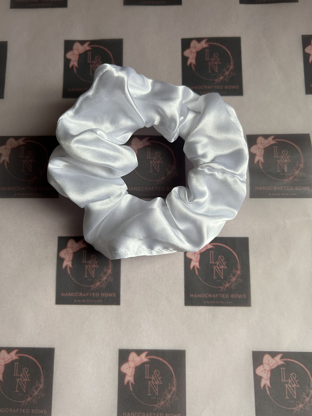 White Satin Scrunchie