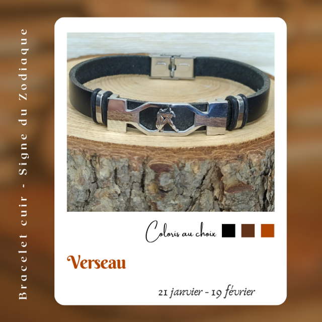 Bracelet en cuir - Verseau