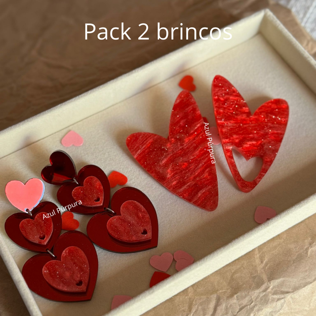 Pack de 2 Brincos dia dos namorados