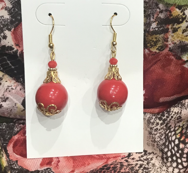 Red Dangling Earrings-RDE22