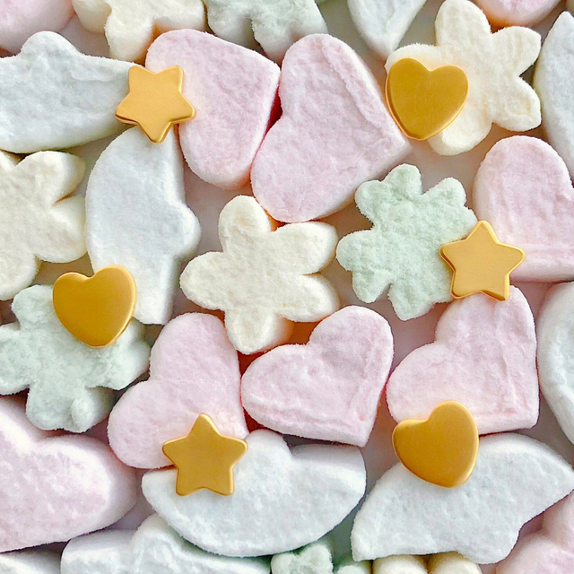  Matte Gold Heart &amp; Star minipin pairs