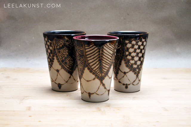 Elegant Stoneware Tumbler with Mandala Pattern