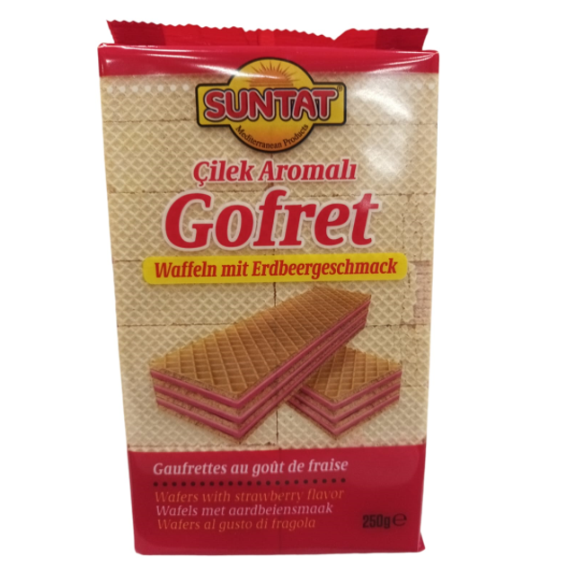 Gaufrette saveur fraise SUNTAT 250g