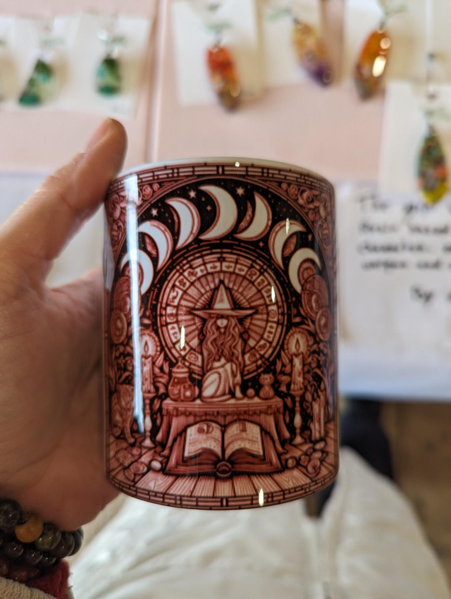 M044 Dark Sorcière Lune Blanche Mug