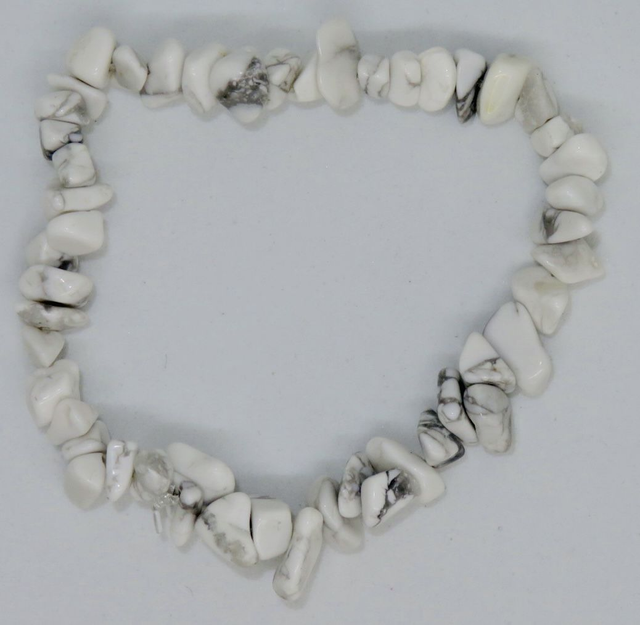 Bracelet baroque en Howlite blanche