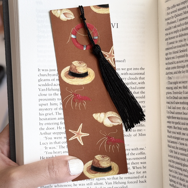 Marque-page &quot;Blue Lagoon&quot; cartonné, curry.