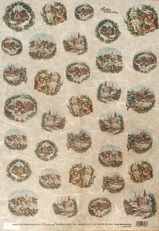 Carta di Riso Paesaggio Innevato