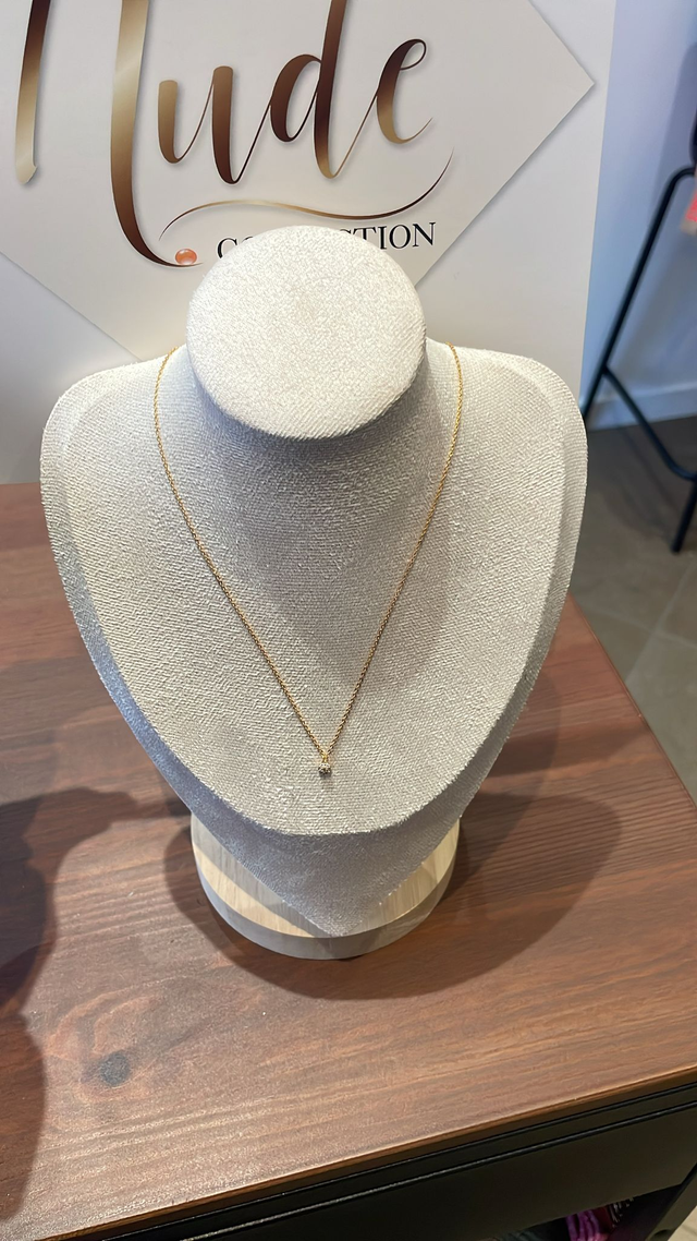 Collier fin 14 carats pendentif oxydes de zirconium – Collection NUDE