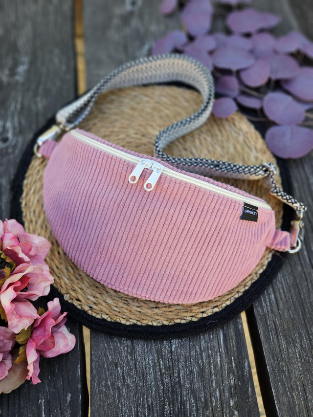 OLD ROSE LIGHT kordbársony övtáska