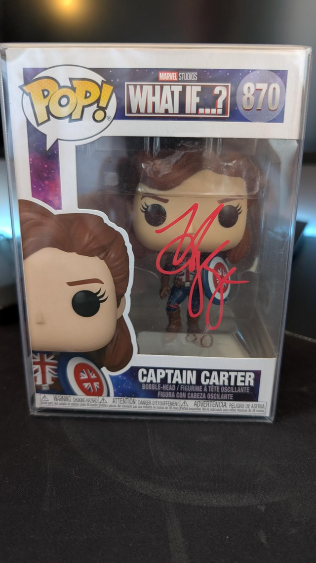 Funko Pop Marvel What If Captain Carter 870 Signed By Hayley Atwell 