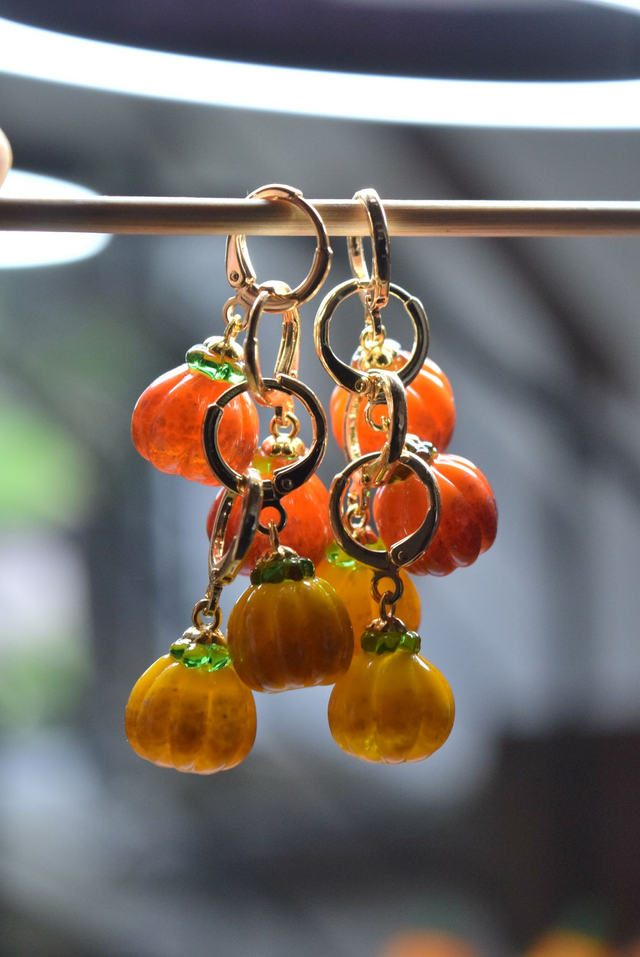 *CRÉOLES CITROUILLES MONTURE ARGENT SUR COMMANDE*