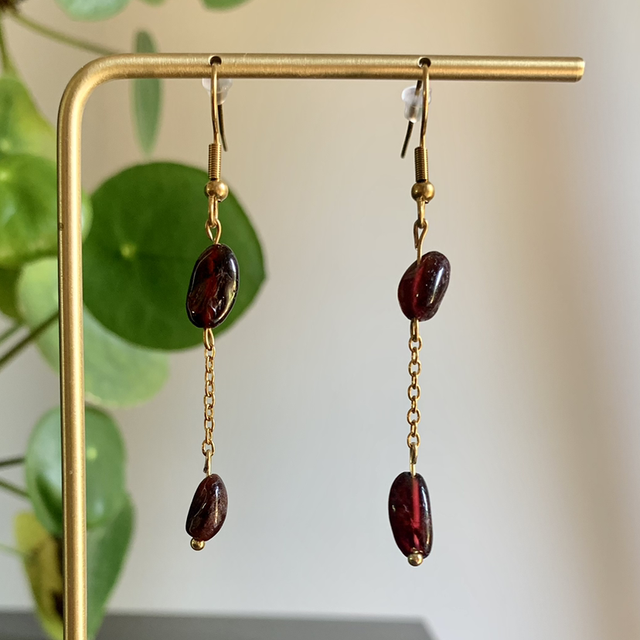 Boucle d’oreille Maë grenat 