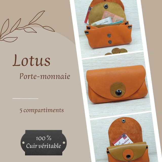 LOTUS Porte monnaie et Carte - Orange