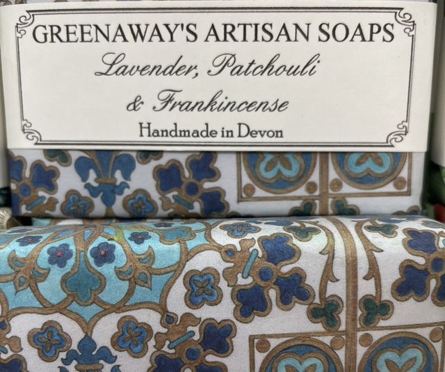 Greenaway’s Artisan soaps- lavender, patchouli & frankincense.
