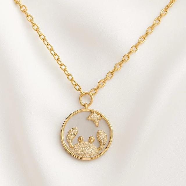 MOTHER OF PEARL ZODIAC NECKLACE 