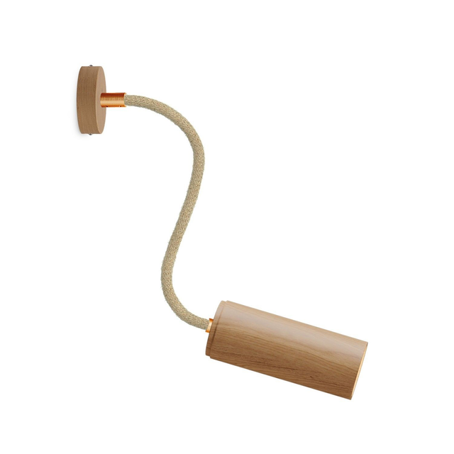 Fermaluce Flex 30 Leuchte mit Mini Baldachin aus Holz und Strahler mit Tub-E14 Lampenschirm, Neutral