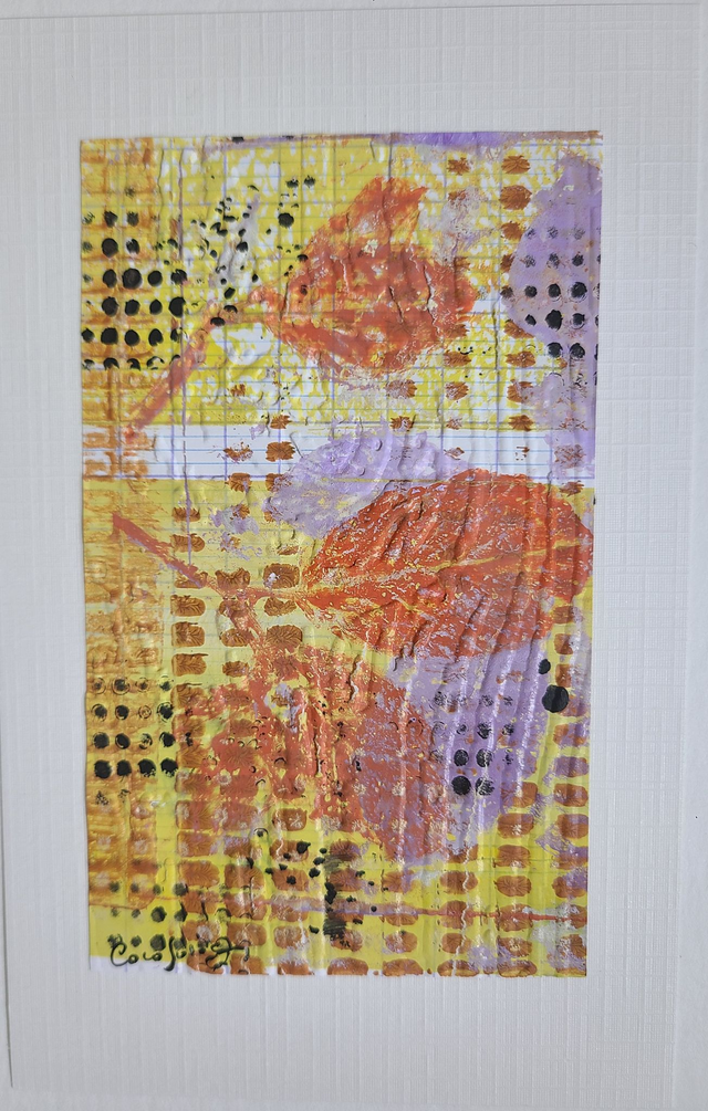 Carte végétale graphique gauffrée